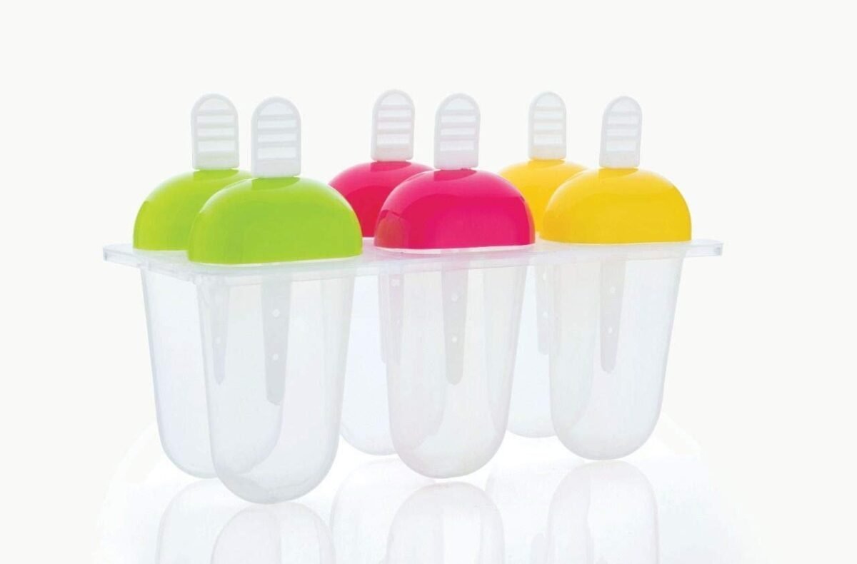 6 Pcs Multicolor Polypropylene Ice Mold, Kulfi Maker / Stick / Cream / Candy Color Assorted - Image 3