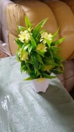 Artificial Flower Plant with Cute Pot – Home & Office Tabletop Decor, Indoor Balcony Plant (1 Pc) - Image 7