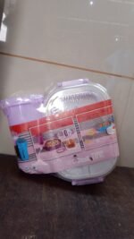 Plastic Lunch Box With Small Box, Bottle & Sponn for Kids Lunch Box (4 Pc Set) - Image 7