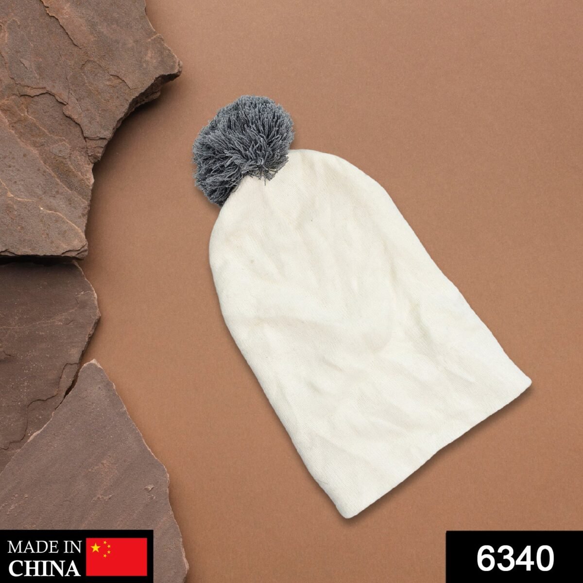 Men's and Women's Skull Slouchy Winter Woolen Knitted Black Inside Fur Beanie Cap. FB - Image 2