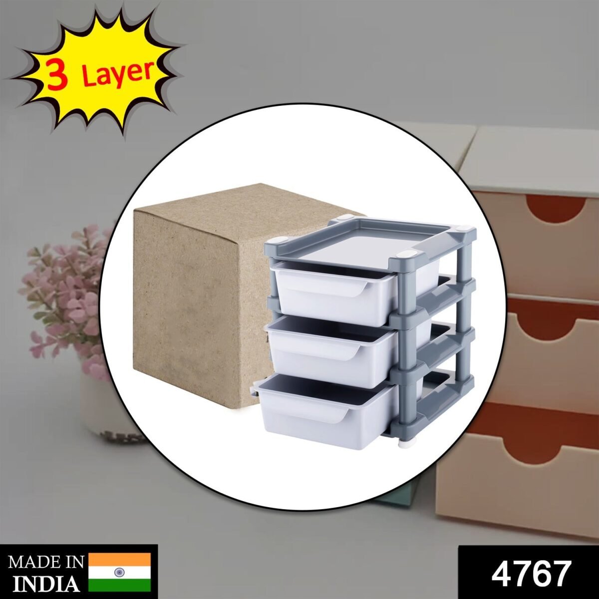 Mini 3 Layer Drawer Used for storing makeup equipment’s and kits used by women’s and ladies. - Image 2
