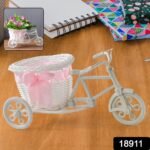 Plastic Cycle Flower Vases For Home Decor; Bicycle Flower Pot Stand (1 Pc) - Image 2