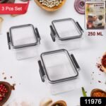 Kitchen Storage Container with Air Seal Lock Lid (3 Piece Set / 250 ML) - Image 2