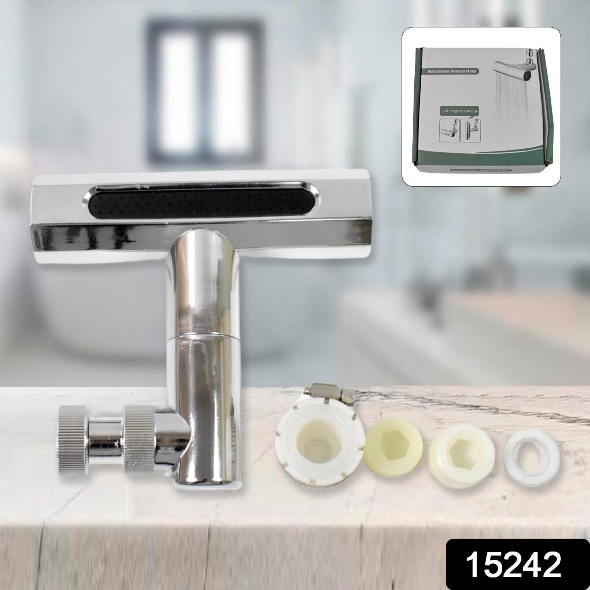 Plastic Multifunctional Universal Shower Head - Adjustable, High Pressure & Water Saving (1 Pc) - Image 2