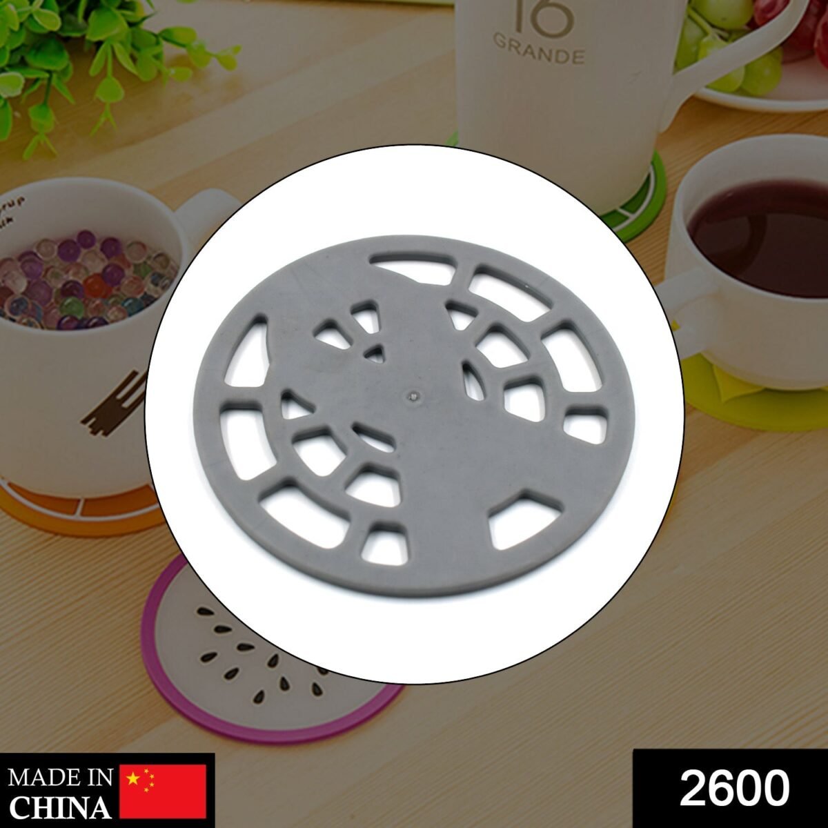1Pc Silicone Fancy Coaster for holding bowls and utensils including all kitchen purposes. - Image 2