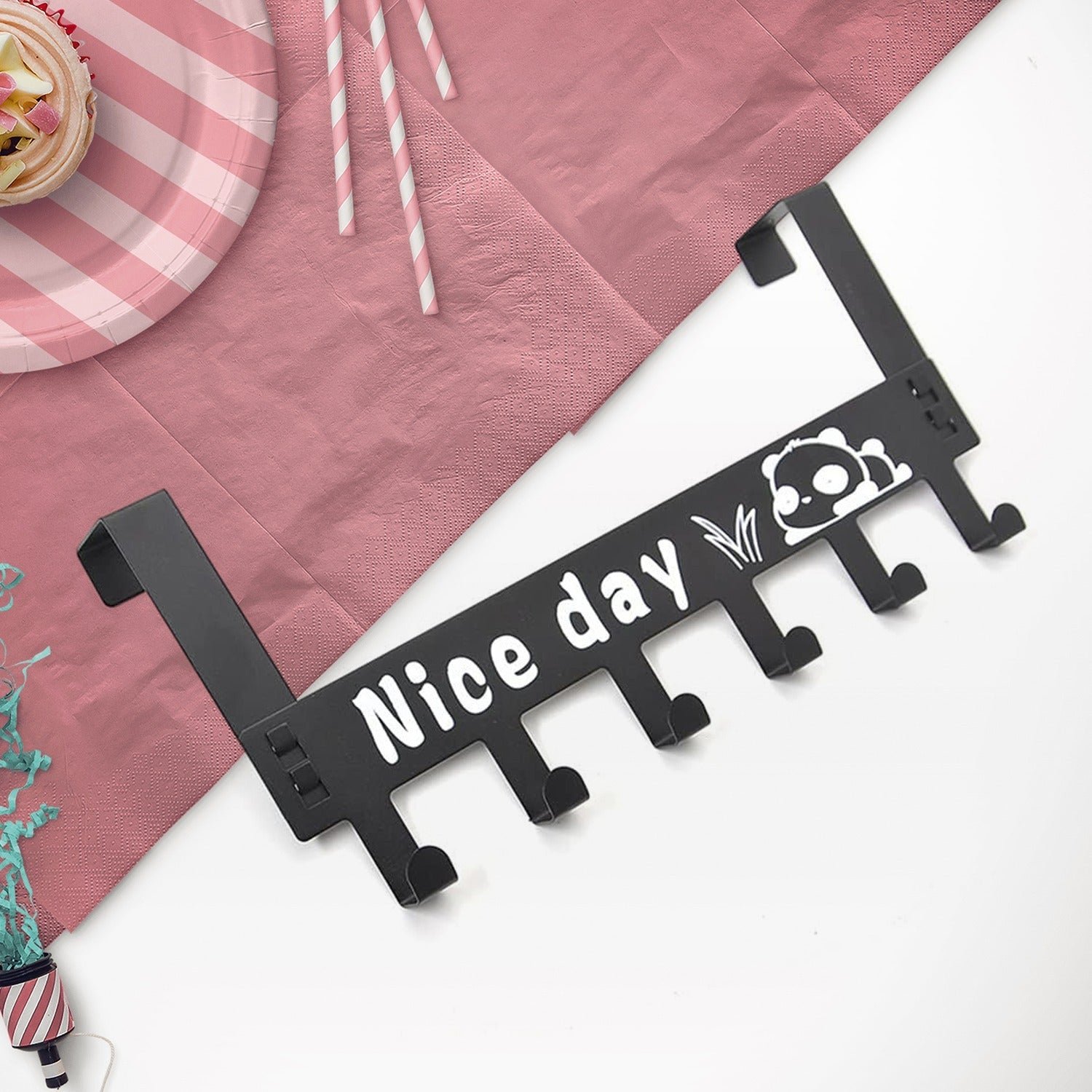 26a842c3-6379-441d-9c84-67a9d8127110.jpg Heavy-Duty Carbon Steel Door Hook Hanger Rack (1 pc / 6 Hook / Black) - Image 1