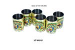Peacock Design Glass with Handle and Handicraft Serving Tray Set - Image 5