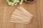 Camping Wooden Color Bamboo BBQ Skewers Barbecue Shish Kabob Sticks Fruit Kebab Meat Party Fountain Bamboo BBQ Sticks Skewers Wooden (30cm) - Image 4