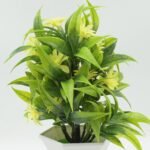 Artificial Flower Plant with Cute Pot – Home & Office Tabletop Decor, Indoor Balcony Plant (1 Pc) - Image 3