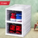 Stackable Multifunctional Storage, for Clothes Foldable Drawer Shelf Basket Utility Cart Rack Storage Organizer Cart for Kitchen, Pantry Closet, Bedroom, Bathroom, Laundry (2 / Layer 1 Pc) - Image 2