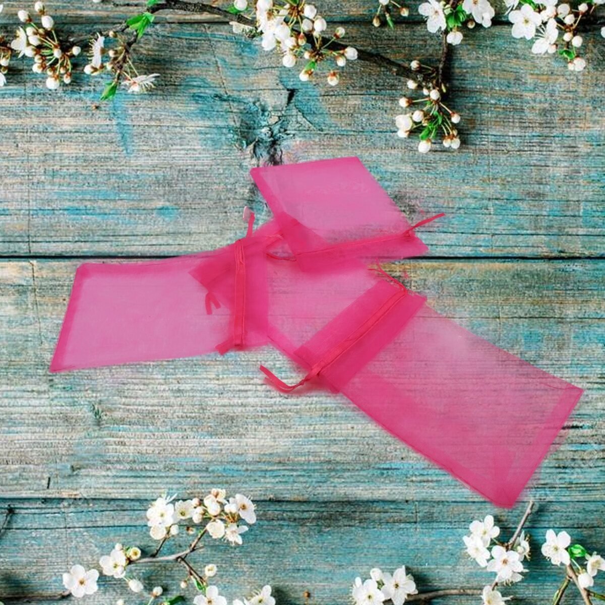 Organza Drawstring Gift Bags – Small Mesh Pouches for Wedding, Party & Festival Favors (50 Pcs Set) - Image 5