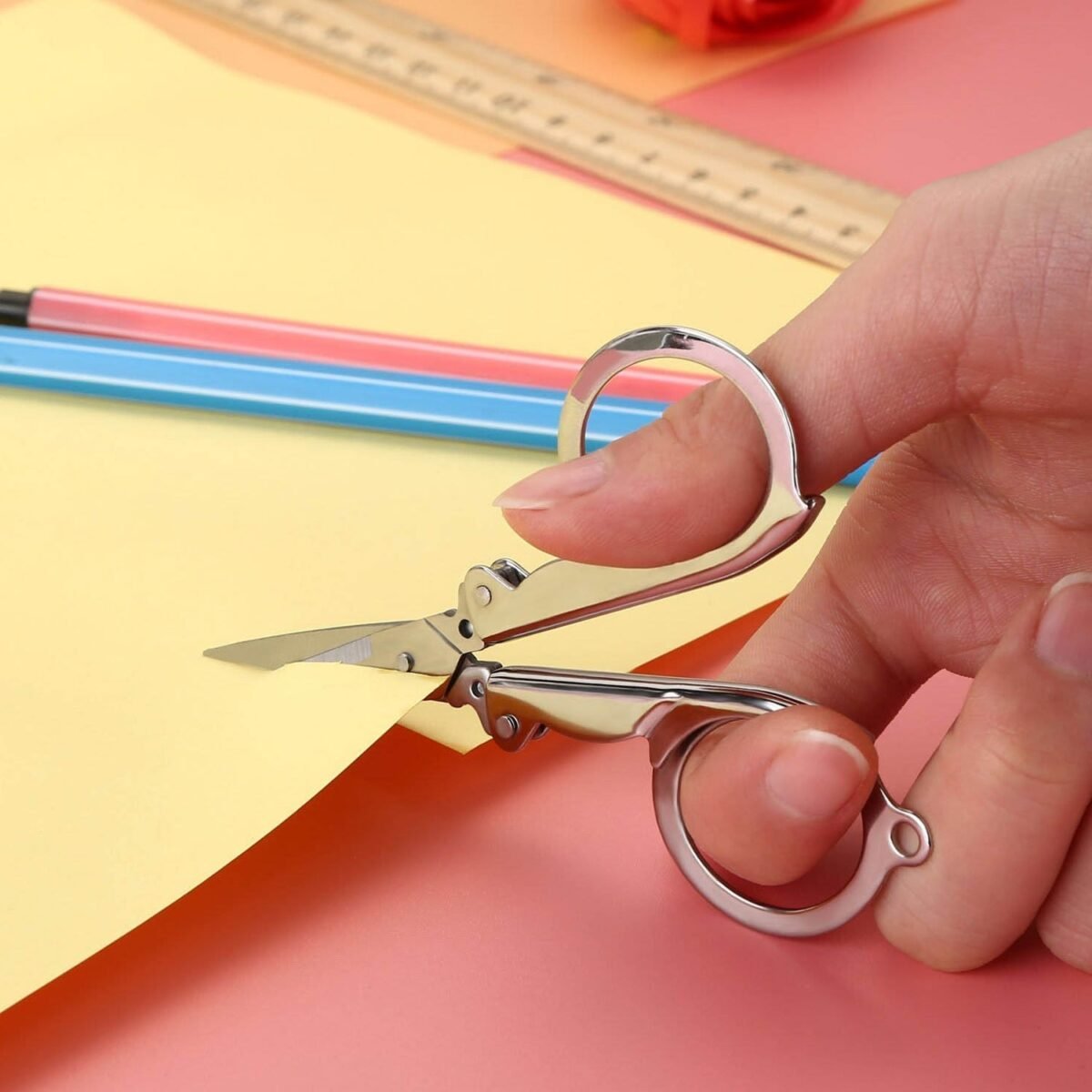 Folding Scissor 3.5inch used in crafting and cutting purposes for children’s and adults. - Image 6
