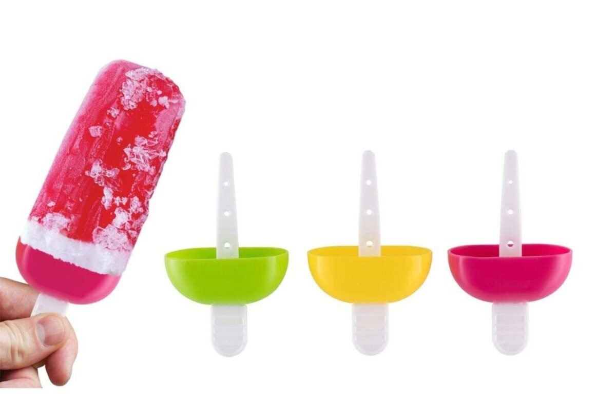 6 Pcs Multicolor Polypropylene Ice Mold, Kulfi Maker / Stick / Cream / Candy Color Assorted - Image 6