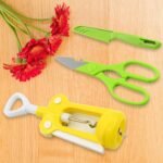 Multifunction Kitchen Tool Set – Stainless Steel & Plastic Knife and Scissors - Image 3
