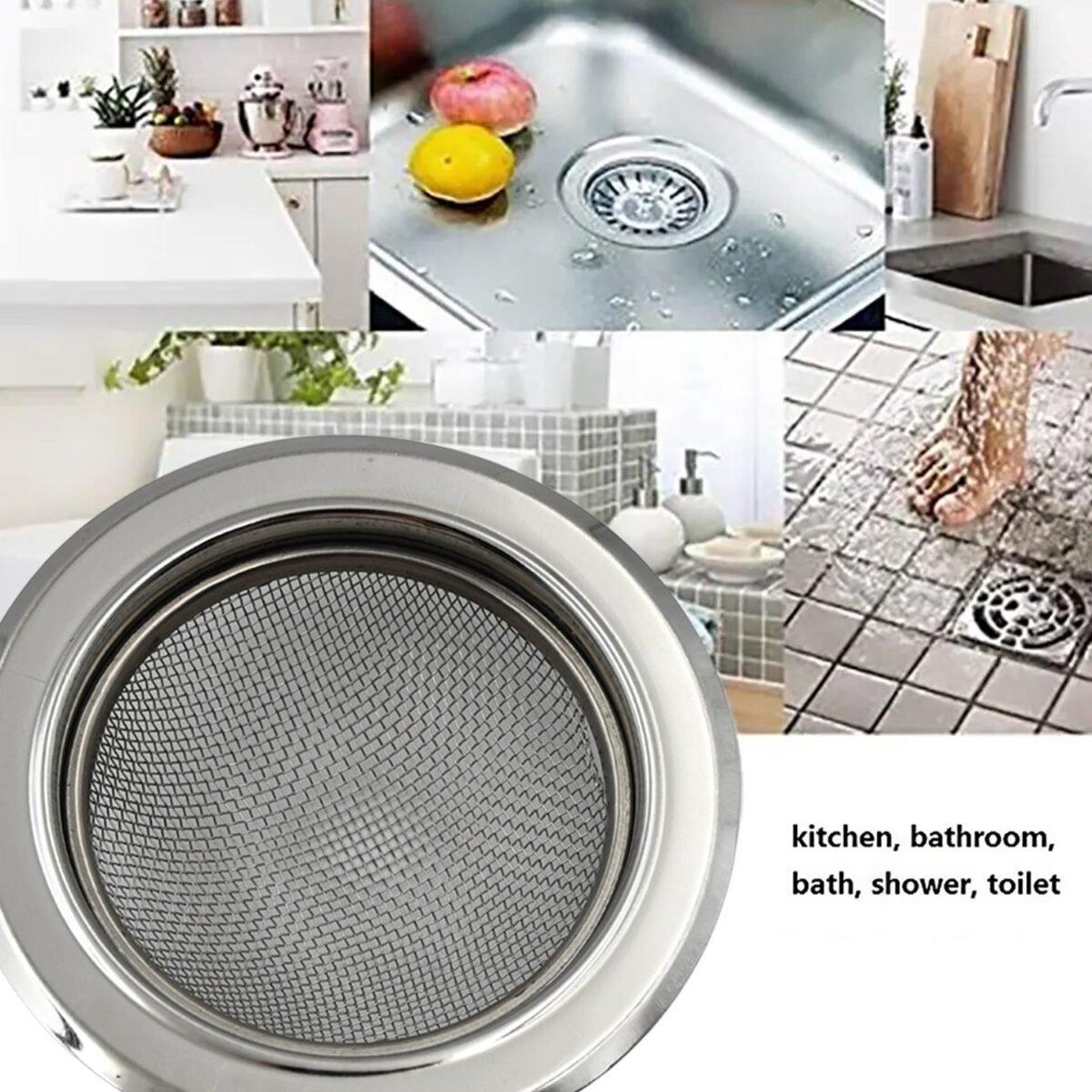 Medium Size Stainless Steel Sink Strainer Kitchen Drain Basin Filter Stopper Drainer - Image 3