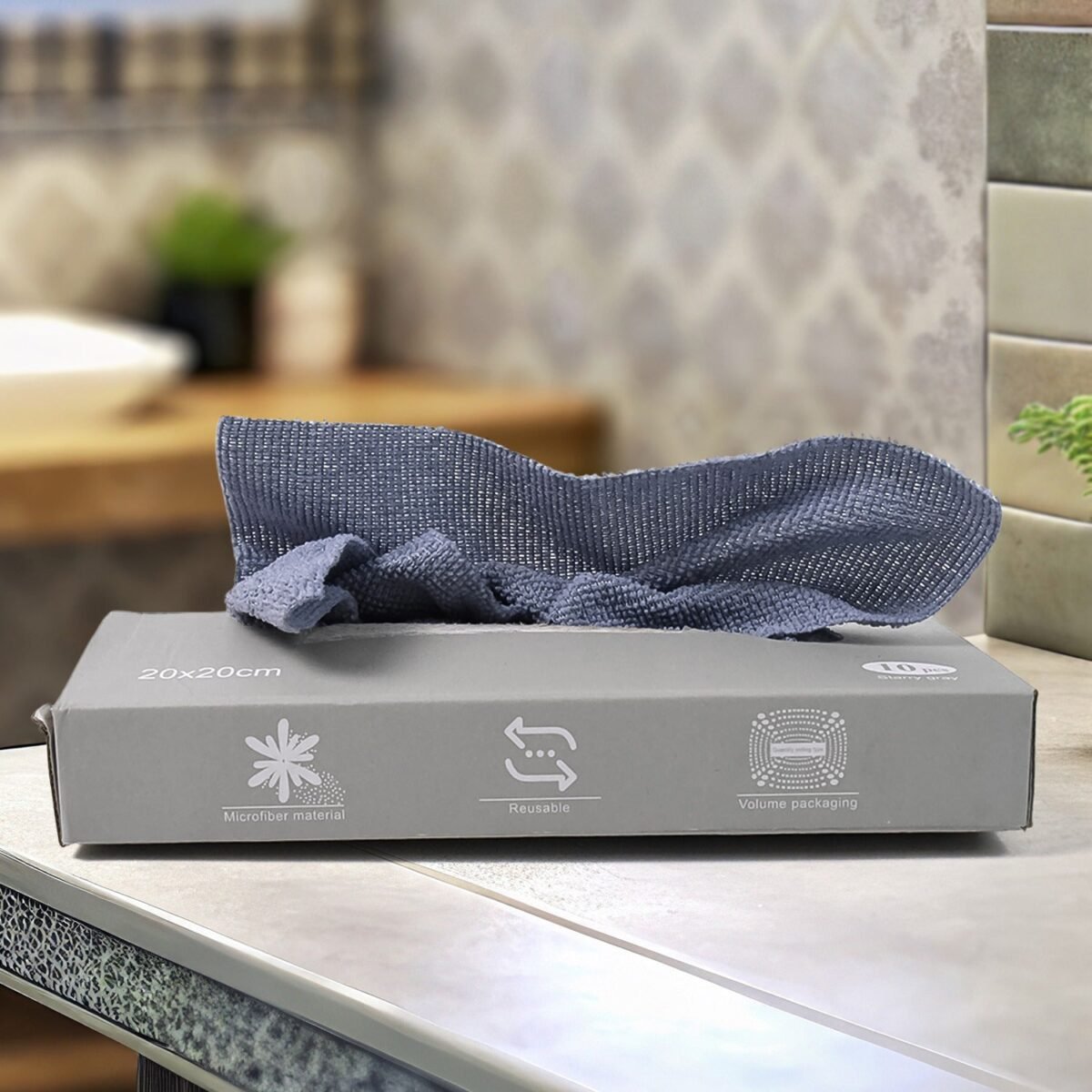 Reusable Cleaning Microfiber Towel (10 sheets, Dispenser Box) - Image 6