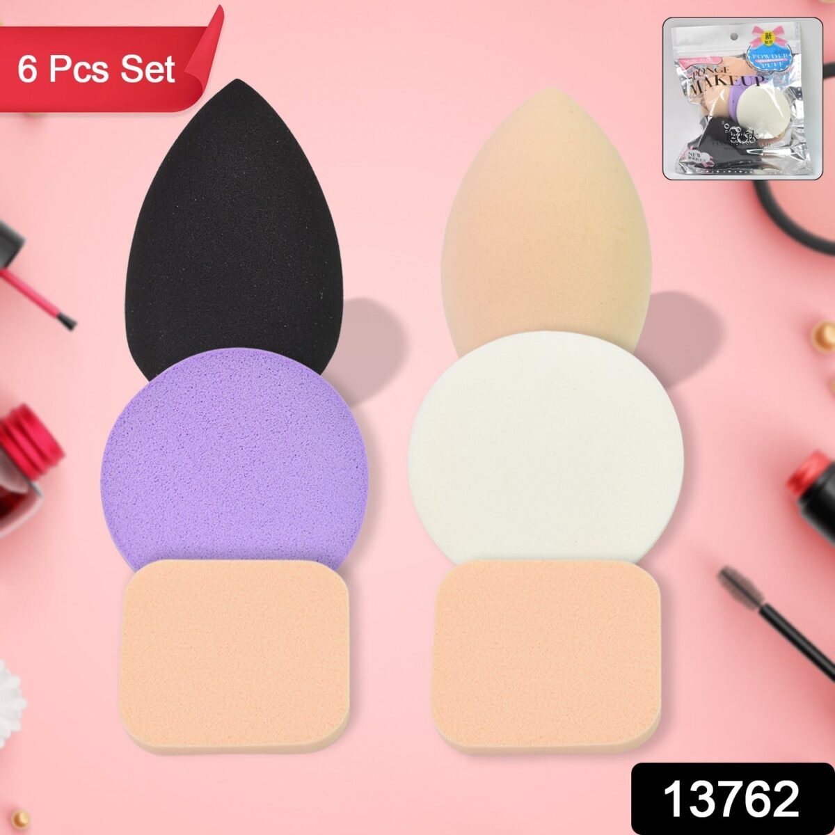 Makeup Sponges Set, Perfect for Liquid, Cream, and Powder (6 Pcs Set) - Image 2