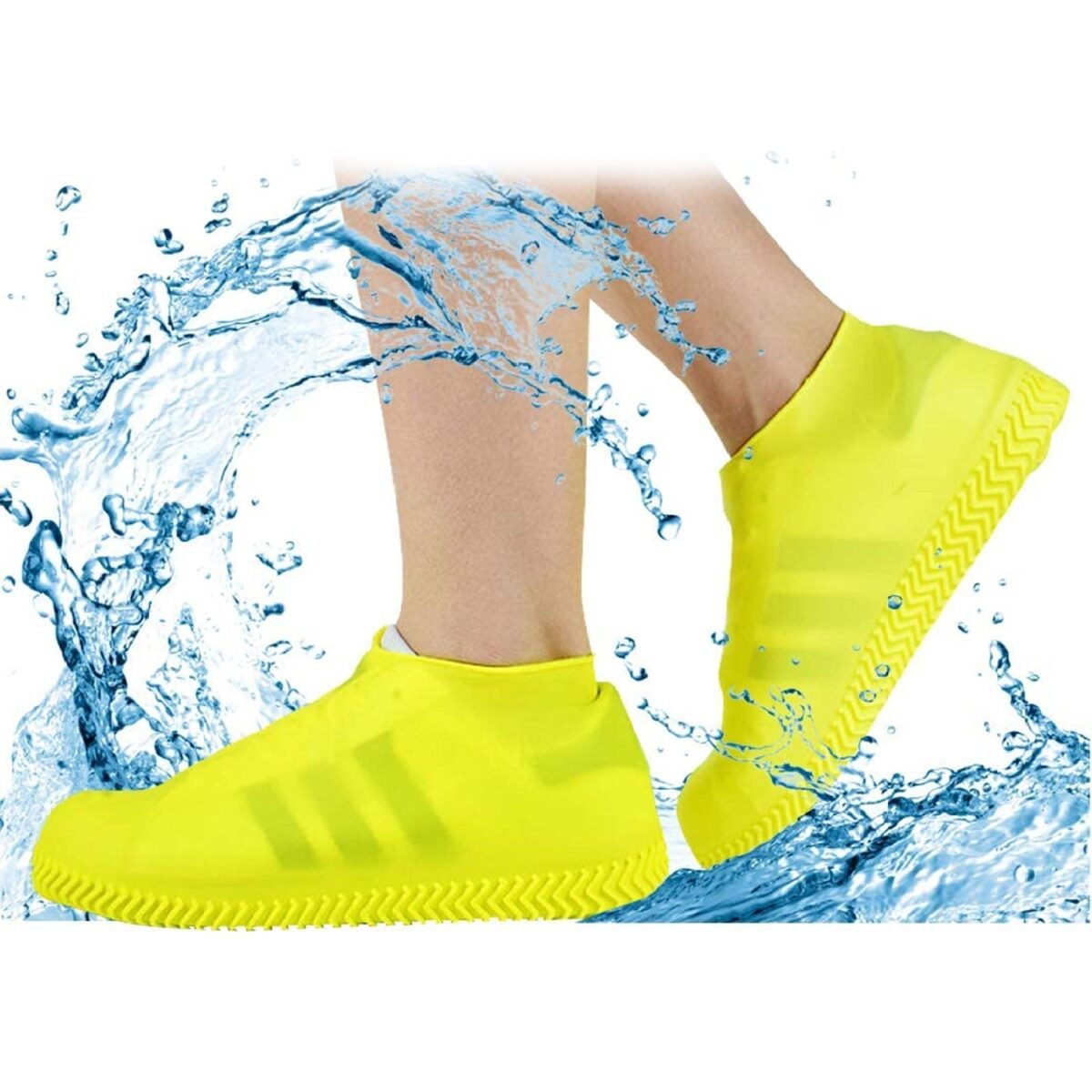 NON-SLIP SILICONE RAIN REUSABLE ANTI SKID WATERPROOF FORDABLE BOOT SHOE COVER (MEDIUM/ Mix Color) - Image 1