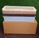 Plastic Multipurpose Desk Organizer Tray Office Drawer Dividers Storage Bins for Kitchen, Bathroom, Office, Makeup, Bedroom Dresser, Craft Basket Rack Multicolour (6 Pcs Set) - Image 8