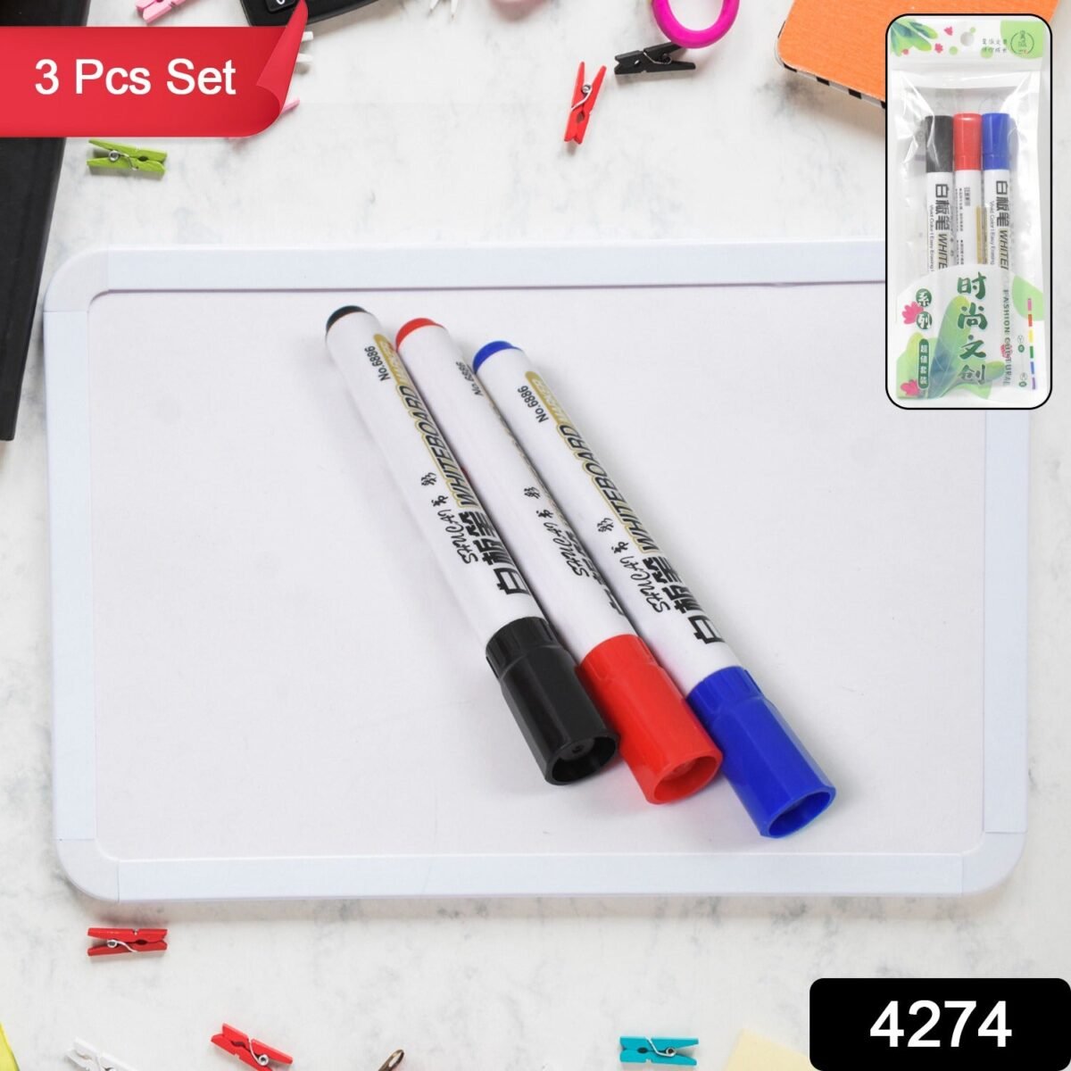 Mix Color Marker Pen used in all kinds of school, college (3 Pcs Set) - Image 2