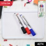 Mix Color Marker Pen used in all kinds of school, college (3 Pcs Set) - Image 2