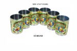 Peacock Design Glass with Handle and Handicraft Serving Tray Set - Image 6