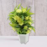 Artificial Flower Plant with Cute Pot – Home & Office Tabletop Decor, Indoor Balcony Plant (1 Pc) - Image 4