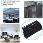 3×100 MM Nylon Self Locking Cable Ties, Heavy Duty Strong Zip Wire Tie. Pack of 100pc - Black - Image 3