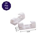 Self Adhesive Cable Clips Wire Manage Holder Sticky Mount-Round Plastic Cable Cord  - Pack of 20 - Image 5