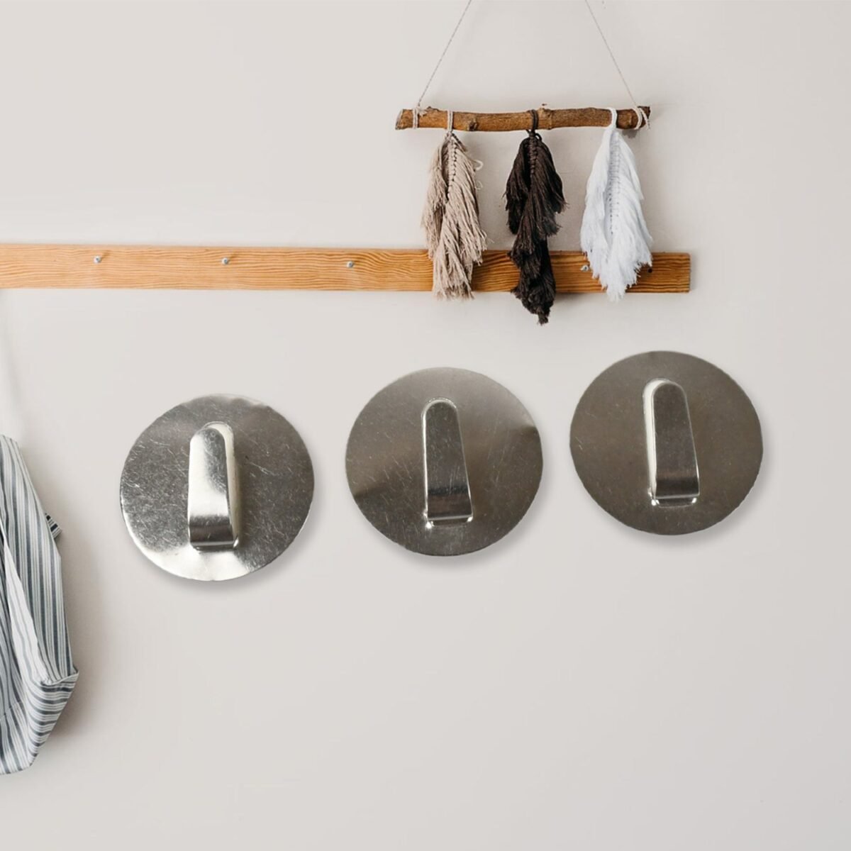 Self- Adhesive Hooks, Heavy Duty Wall Hooks Hangers Stainless Steel Waterproof Sticky Hooks for Hanging Robe Coat Towel Kitchen Bathroom and. - Image 4
