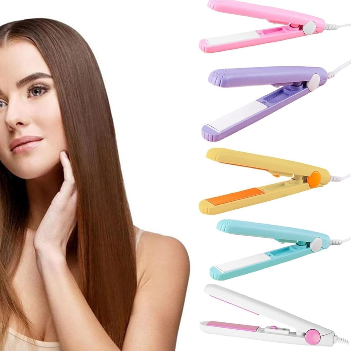 Beauty and Personal Care Professional Ceramic Plate Mini Hair Styler Straightener and Curler - Image 2