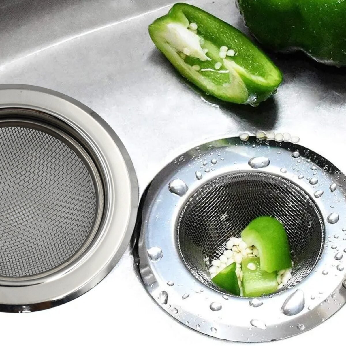 Medium Size Stainless Steel Sink Strainer Kitchen Drain Basin Filter Stopper Drainer - Image 5