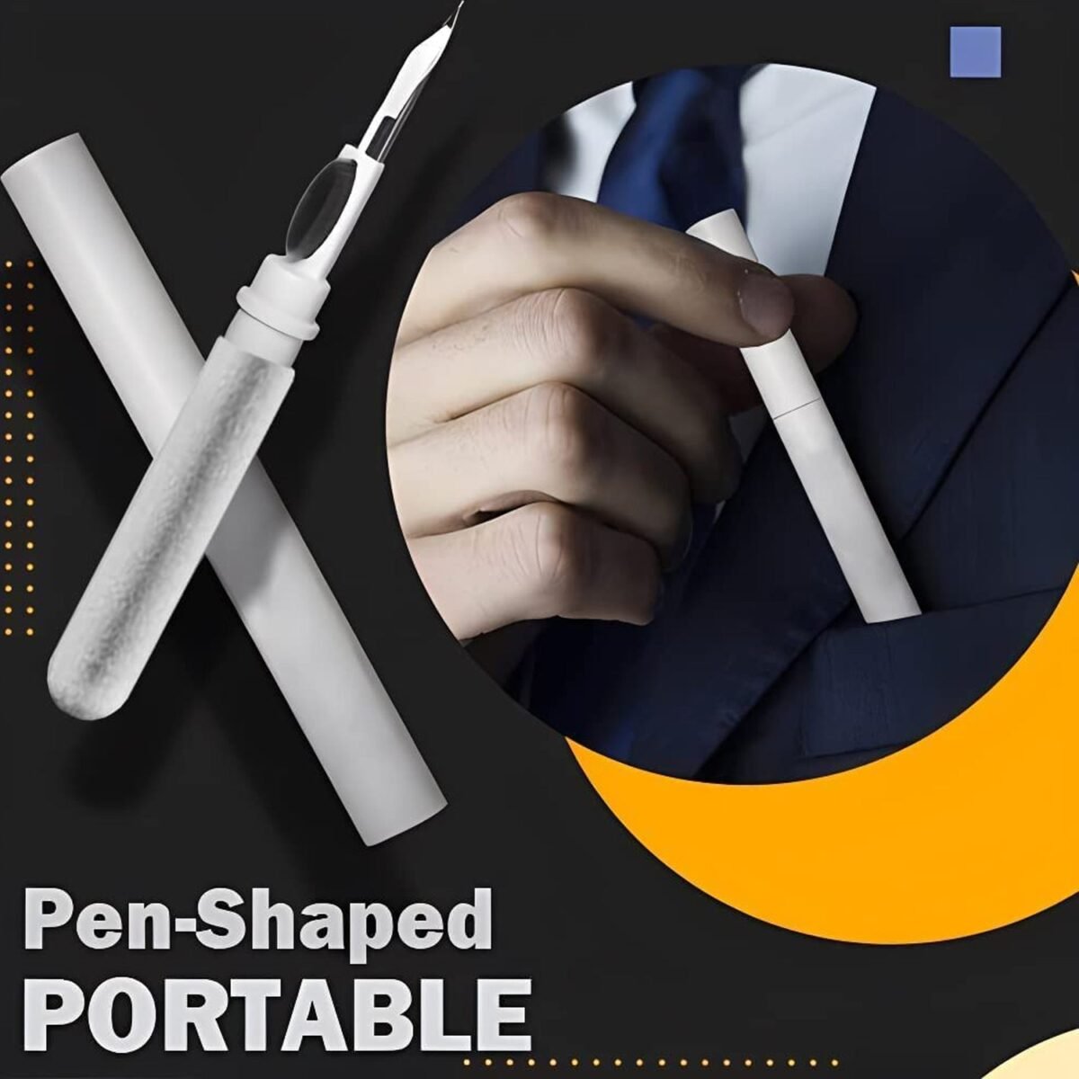 3 In 1 Earbuds Cleaning Pen For Cleaning Of Ear Buds And Ear Phones Easily Without Having Any Damage. - Image 1