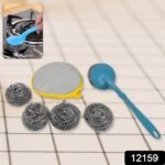 6 in 1 Kitchen Cleaning Set Handy Free Stainless Steel Scrubber - Image 2
