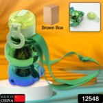 Cute Plastic Water Bottle with Strap & Stickers | Kids School Water Bottle with Straw (1 Pc) - Image 2