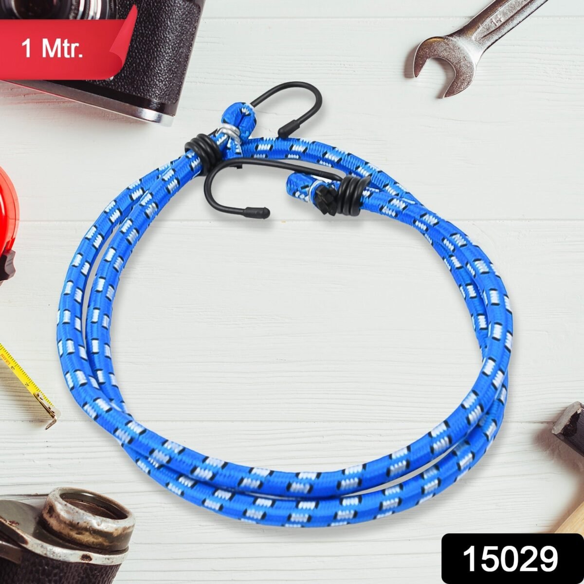 Nylon Elastic Tying Rope with Hooks (1 Pc / 1 Mtr.) - Image 2