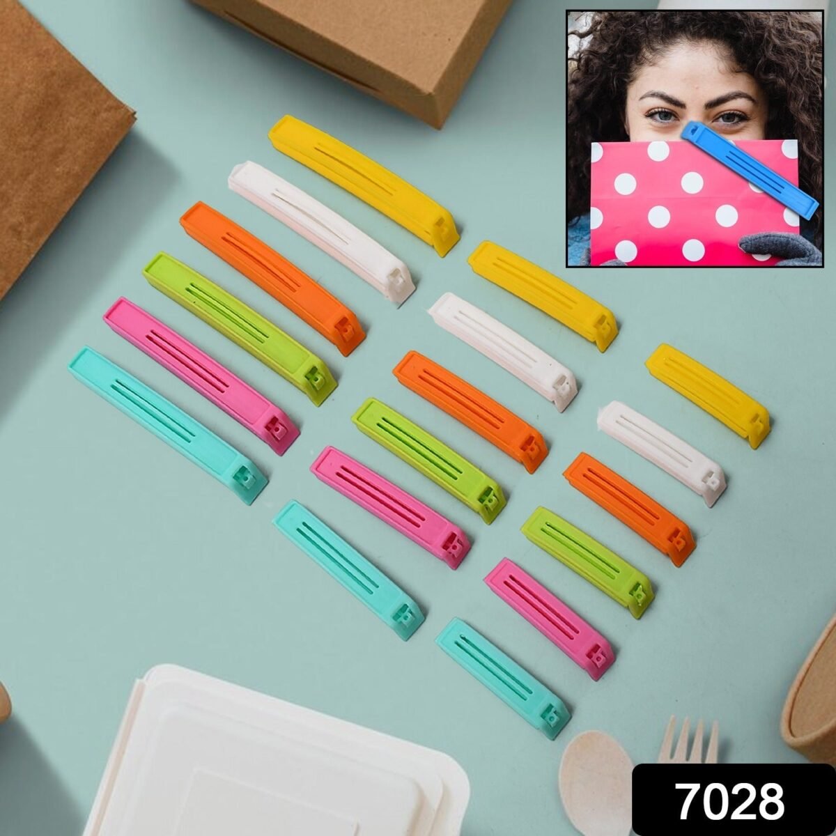 Food Bag Clip Sealer – Airtight Plastic Clips for Snacks, Kitchen & Camping (18 Pc Set) - Image 2