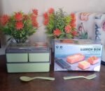 Plastic 3 Layer Leak Proof 3 Compartment Lunch Box for Office  (1 Pc) - Image 8