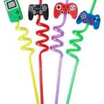 Plastic Straws Reusable Drinking Straws (4 pc Set / Mix design)