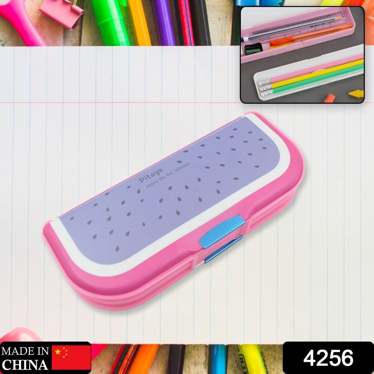 Multipurpose Cartoon Pencil Box – 2-Compartment Compass Box for Kids (Mix Color 1 Pc) - Image 2