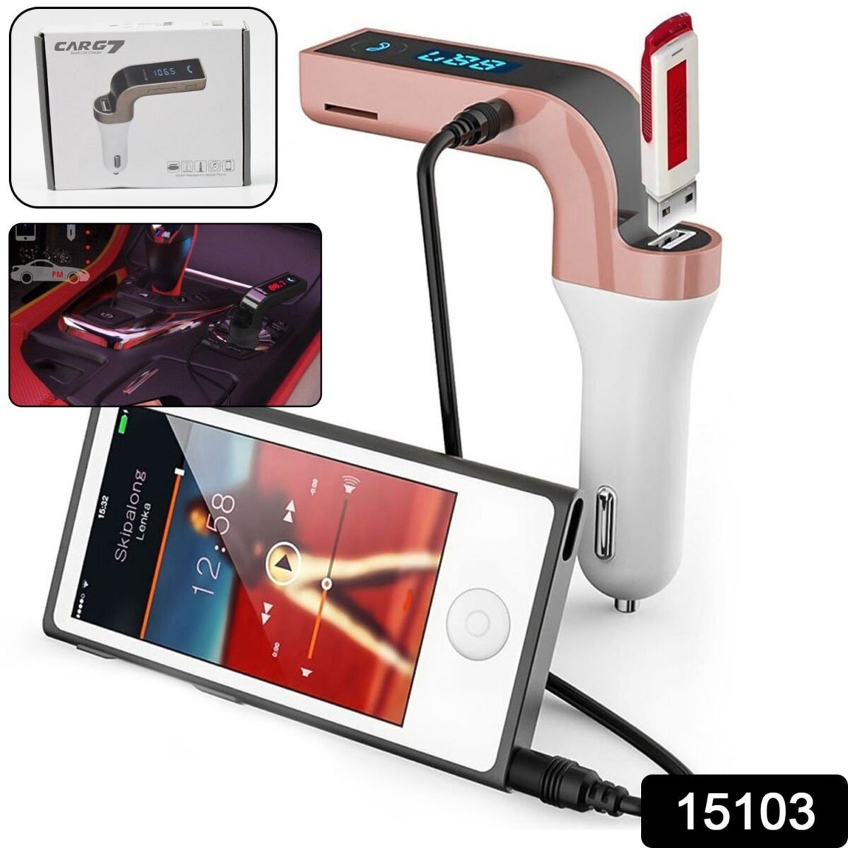 Car G7 with Turbo Charging LCD Bluetooth Charger Fm Kit Mp3 - Image 2
