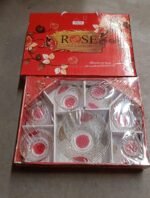 Rose glass Multipurpose Pudding / Dessert / Ice Cream Bowl Set for Home use, Home & Kitchen Serving Bowl for Sundae, Sweets, Snacks, Fruit, Pudding, Nuts or Dip, Serving Bowls 6 Medium & 1 Big Bowl (Set of 7 pc) - Image 7