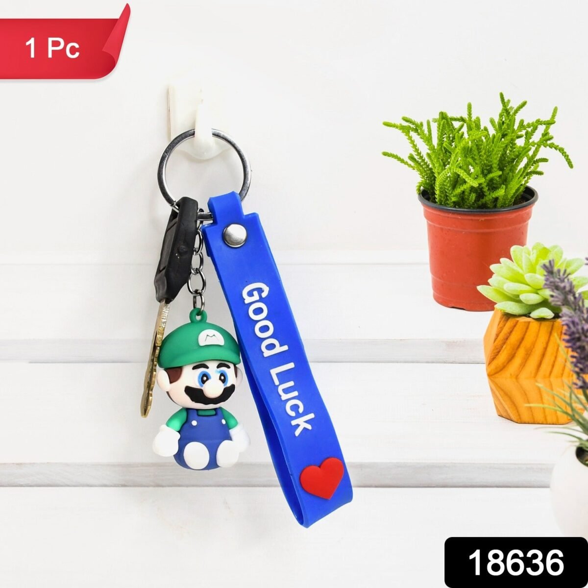 Cute Cartoon Silicone 3D Key Chain with Metal Hook & Strap (Pack of 1) - Image 3
