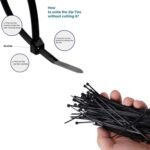 3×100 MM Nylon Self Locking Cable Ties, Heavy Duty Strong Zip Wire Tie. Pack of 100pc - Black - Image 5