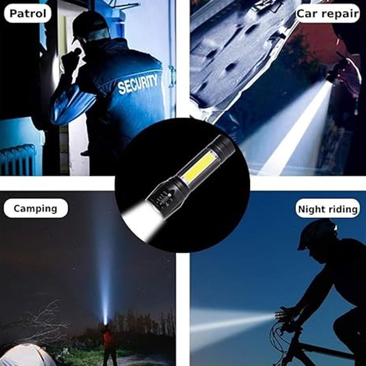 LED USB Rechargeable Mini Flashlight – Ultra-Bright Zoom & COB Side Lantern, Tactical Emergency Light - Image 4