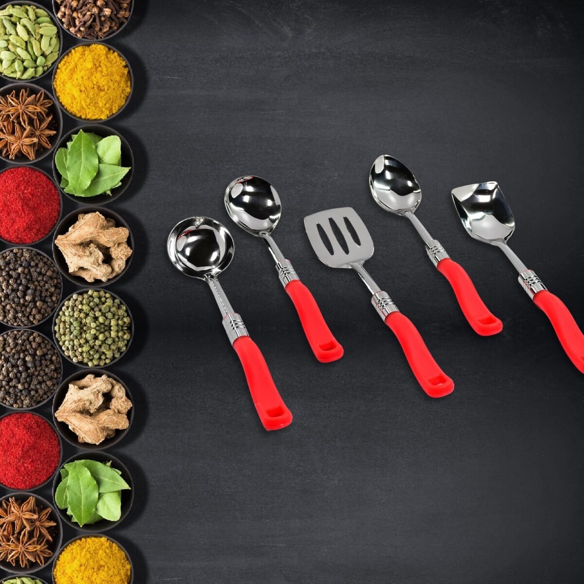 Stainless Steel Serving Spoon Set 5 pcs. - Image 4