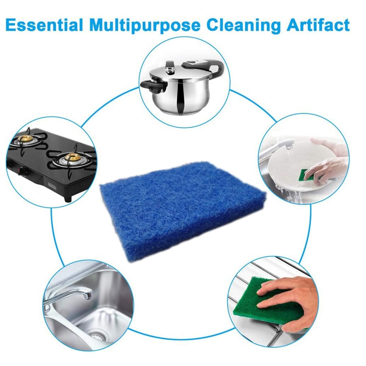 Kitchen Scrubber Pads for Utensils / Tiles Cleaning (Pack of 4) - Image 6