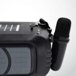 Wireless Bluetooth Speaker 5W High Bass with Wireless Mic / Microphone, LED Torch, Solar Charging, Support USB & Adjustable Strap (1 Set) - Image 7