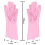 Reusable Silicone Cleaning Brush Scrubber Gloves (Multicolor) - Image 4