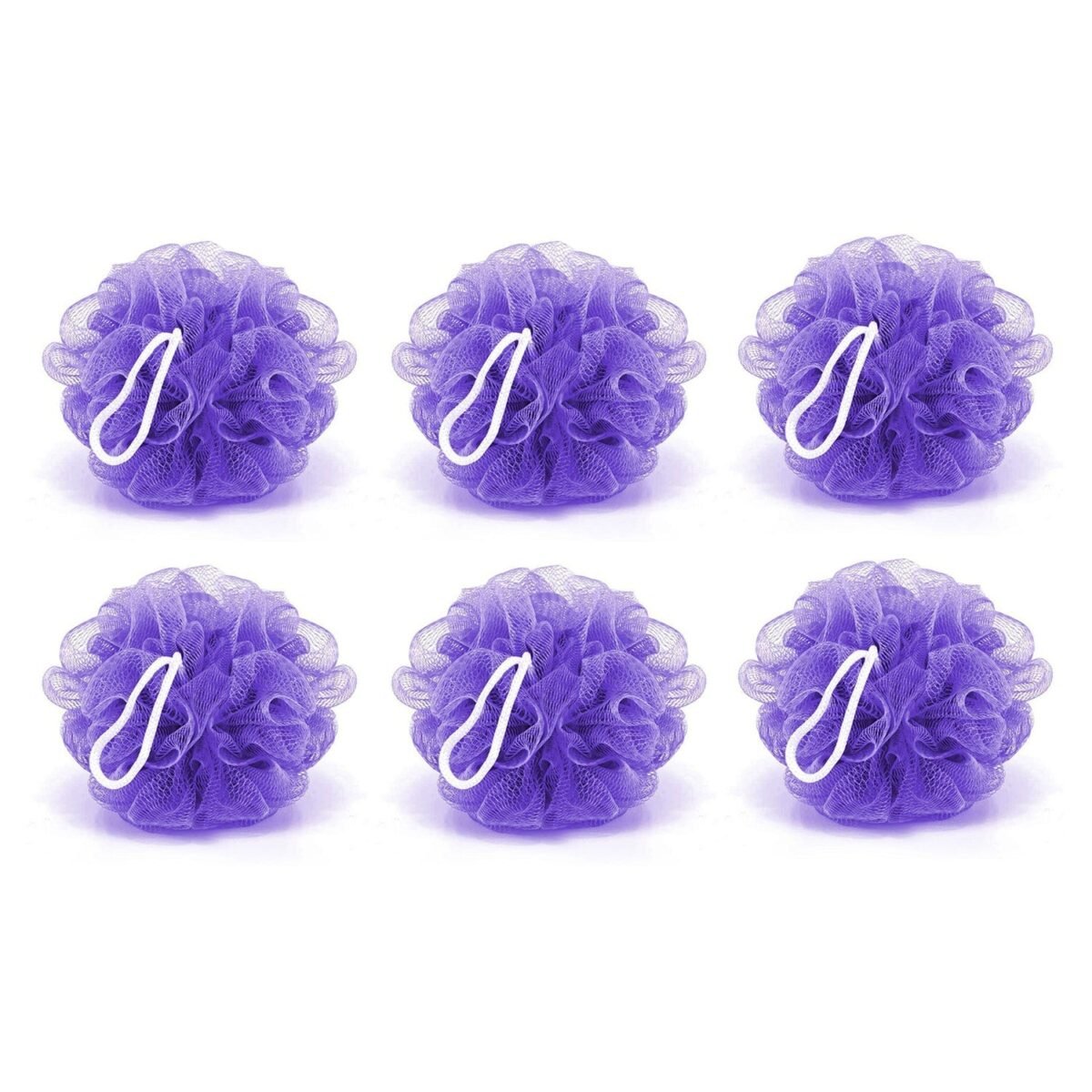 Bath Shower Loofah Sponge Pouf Body Scrubber (Pack of 6Pcs) - Image 1